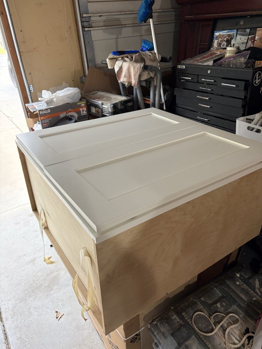 Wood Cabinet uppers w/ White Shaker Doors - Ready for Customization