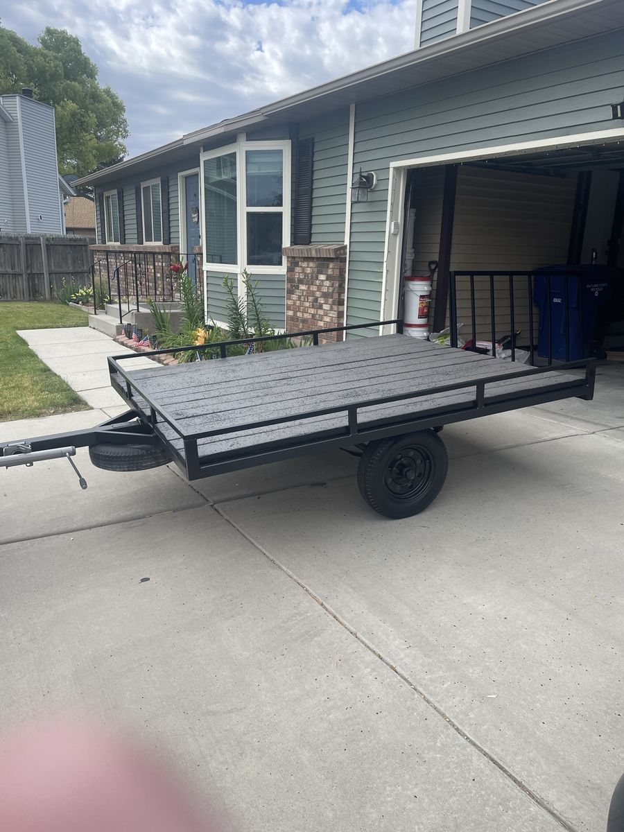 Utility Trailer, 6x7.5 ft, Single Axle, Flatbed with Side Rails, New Decking ATV, SXS, Motorcycle