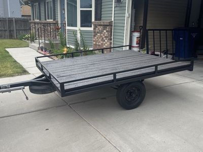 Utility Trailer, 6x7.5 ft, Single Axle, Flatbed with Side Rails, New Decking ATV, SXS, Motorcycle
