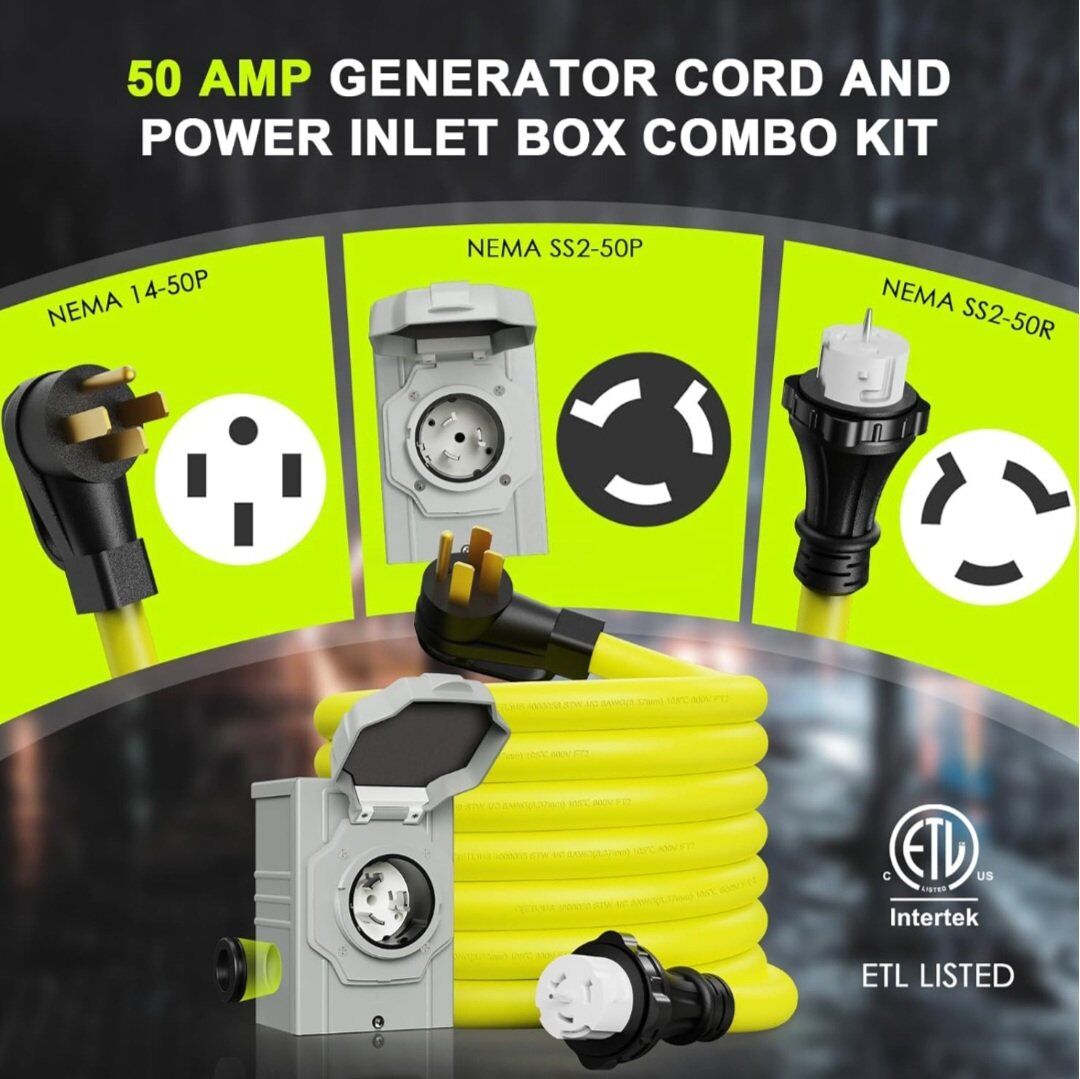 Campzlly 25' 50A Generator Connection Kit