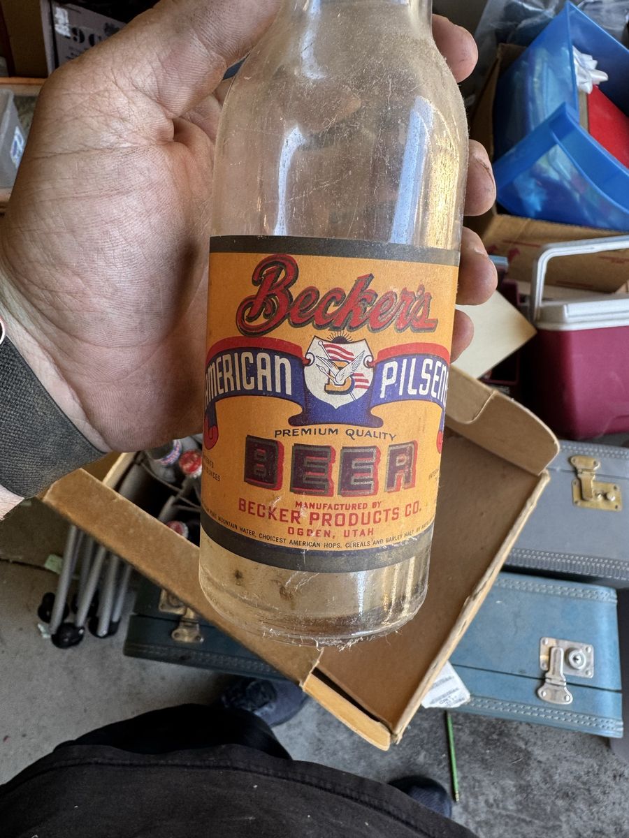 Vintage Becker's American Pilsner & Uinta Club Old Type Lager Beer Bottles -