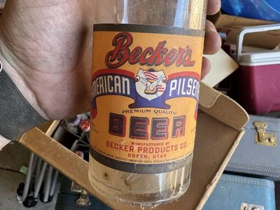 Vintage Becker's American Pilsner & Uinta Club Old Type Lager Beer Bottles -