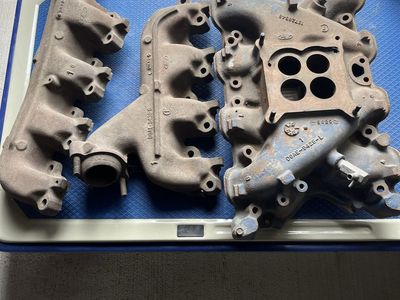 Vintage Ford Exhaust Manifolds & Intake Manifold D0AF-9430-C D0AE-9425-L (Set of 3)