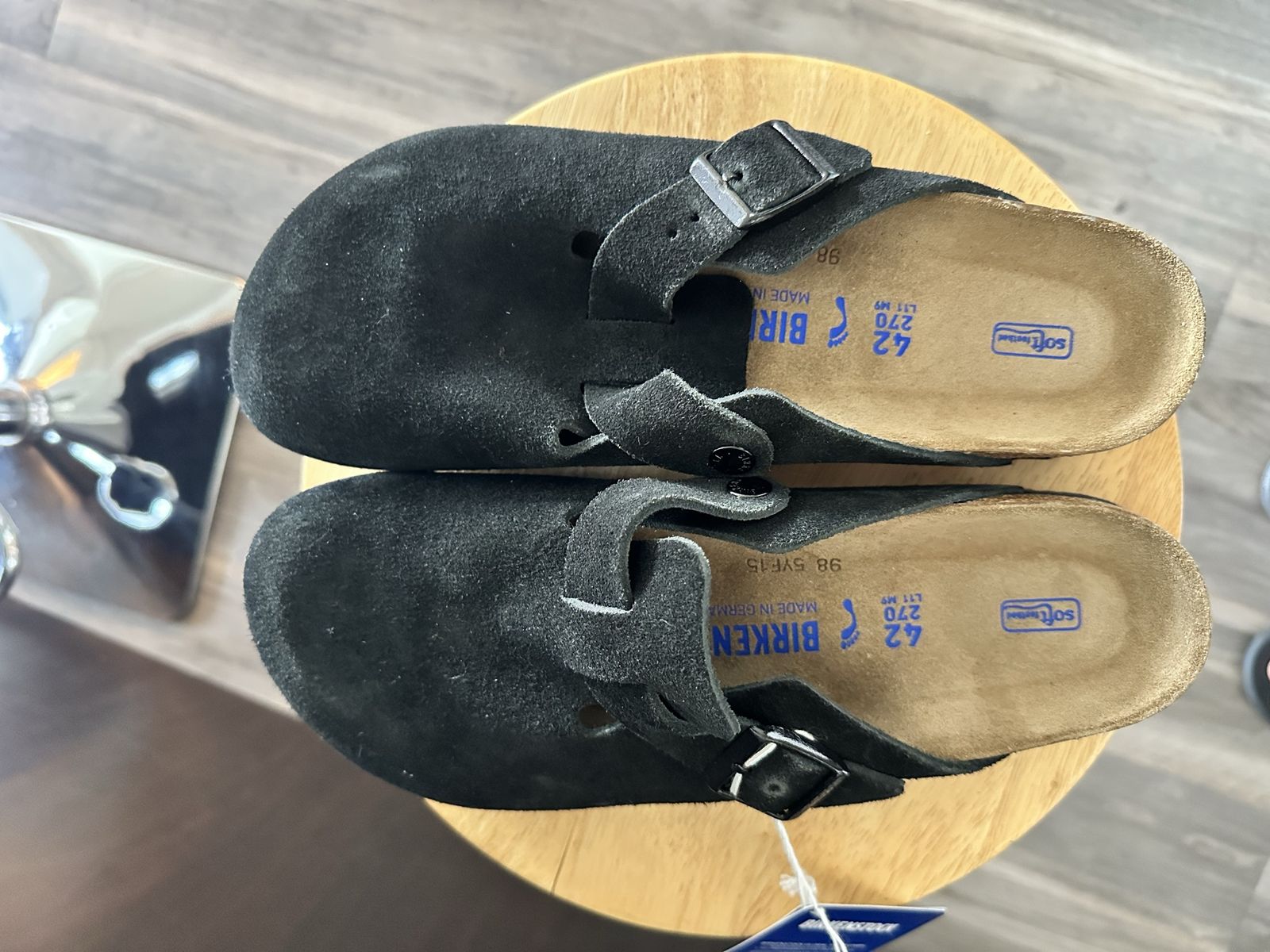 Birkenstock Boston Suede Clogs Black Size 42 (Men's 9 / Women's 11)