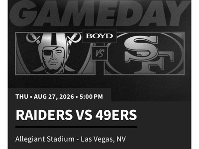 Las Vegas Raiders vs San Francisco 49ers Tickets - Aug 27 2026