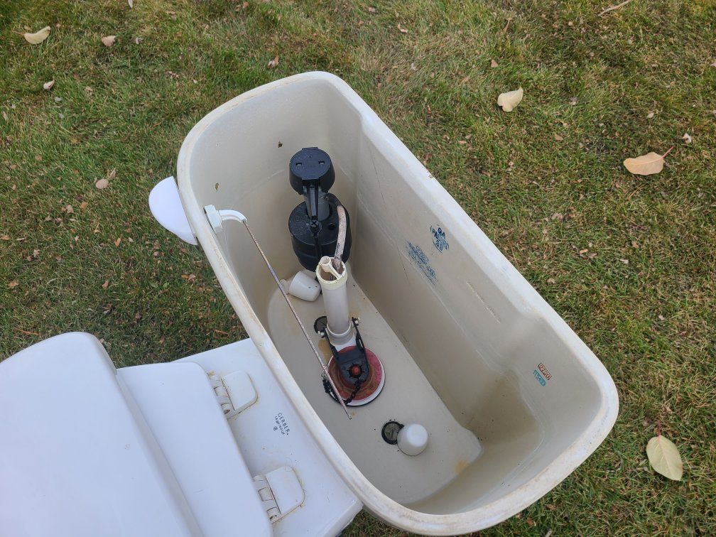 Free 3 White Two-Piece Toilet with Tank & Seat