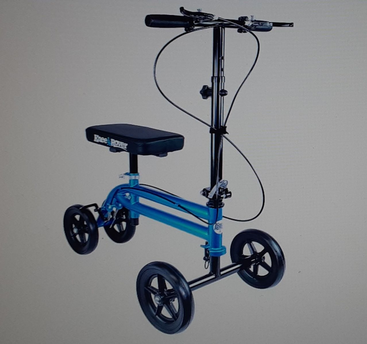 KneeRover Foldable, Height Adjustable and Steerable Knee Scooter Walker with Cushion Knee Pad -300lb Capacity