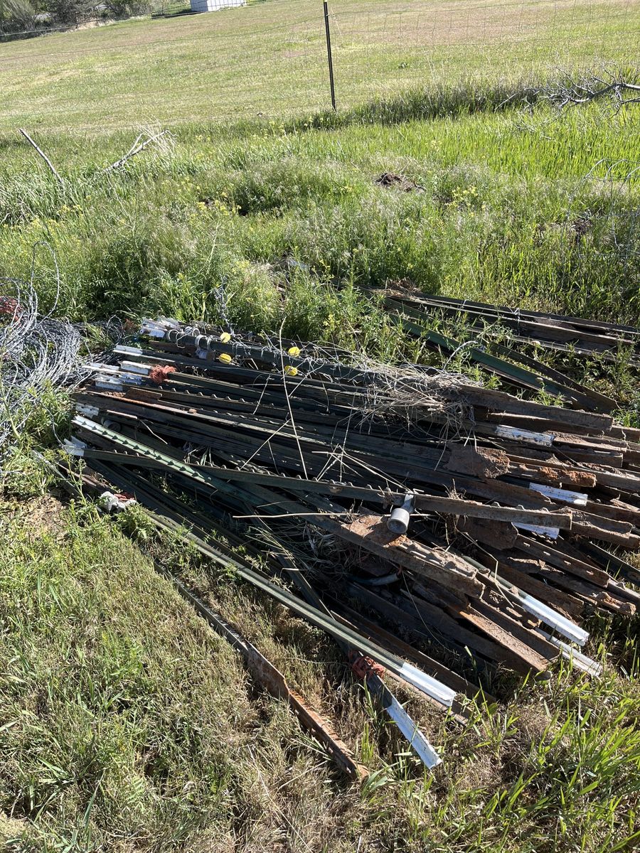 Fencing T posts barb wire and fence fabric