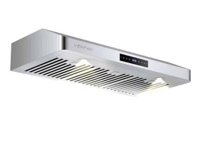 36" Under Cabinet Range Hood, 1200 CFM Dual Motor, Gesture & Touch Control, Stainless Steel