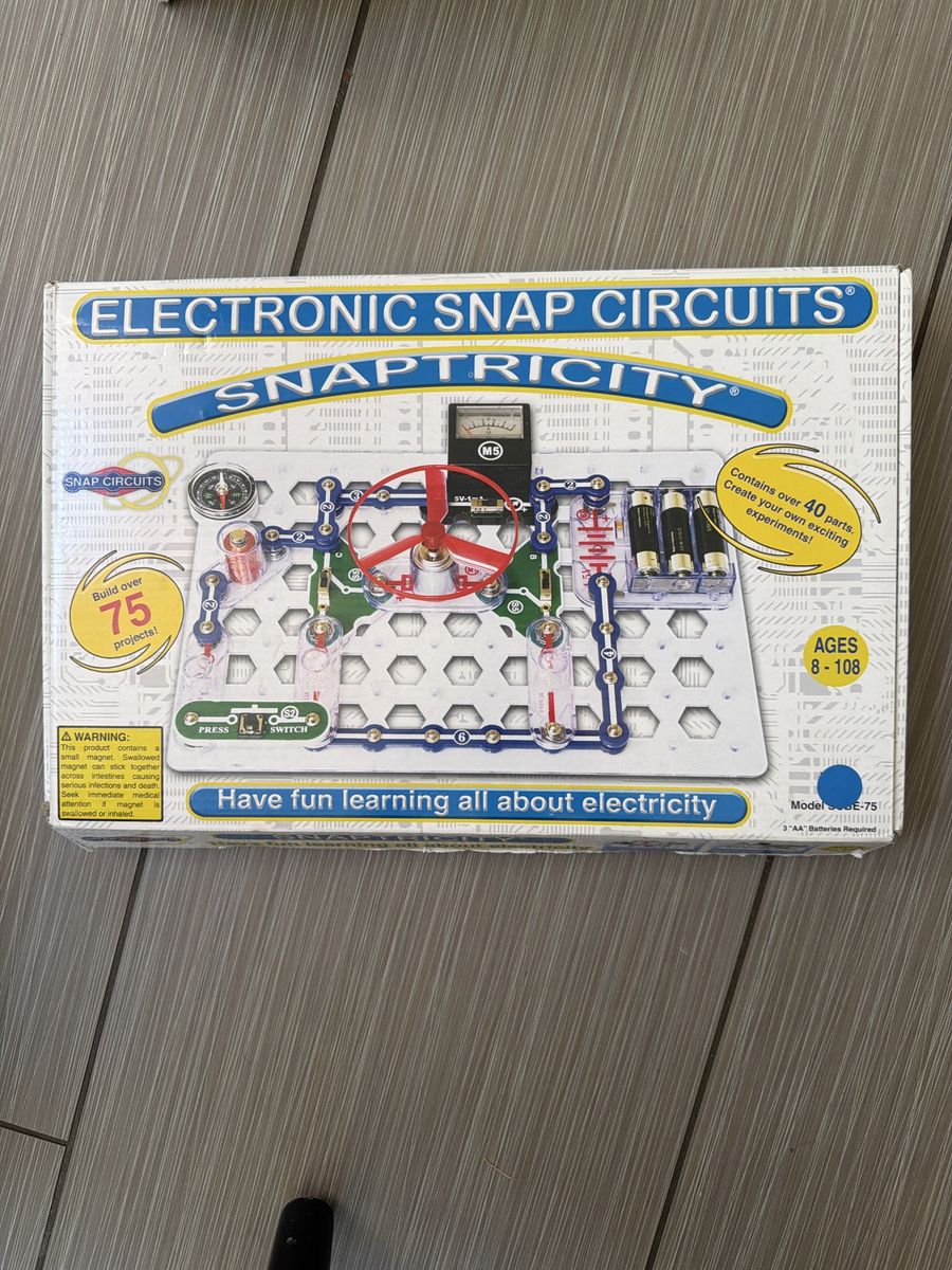 Snap Circuits SnapTricity SC-75 Electronic Educational Toy Kit Ages 8-108 - 75+ Projects