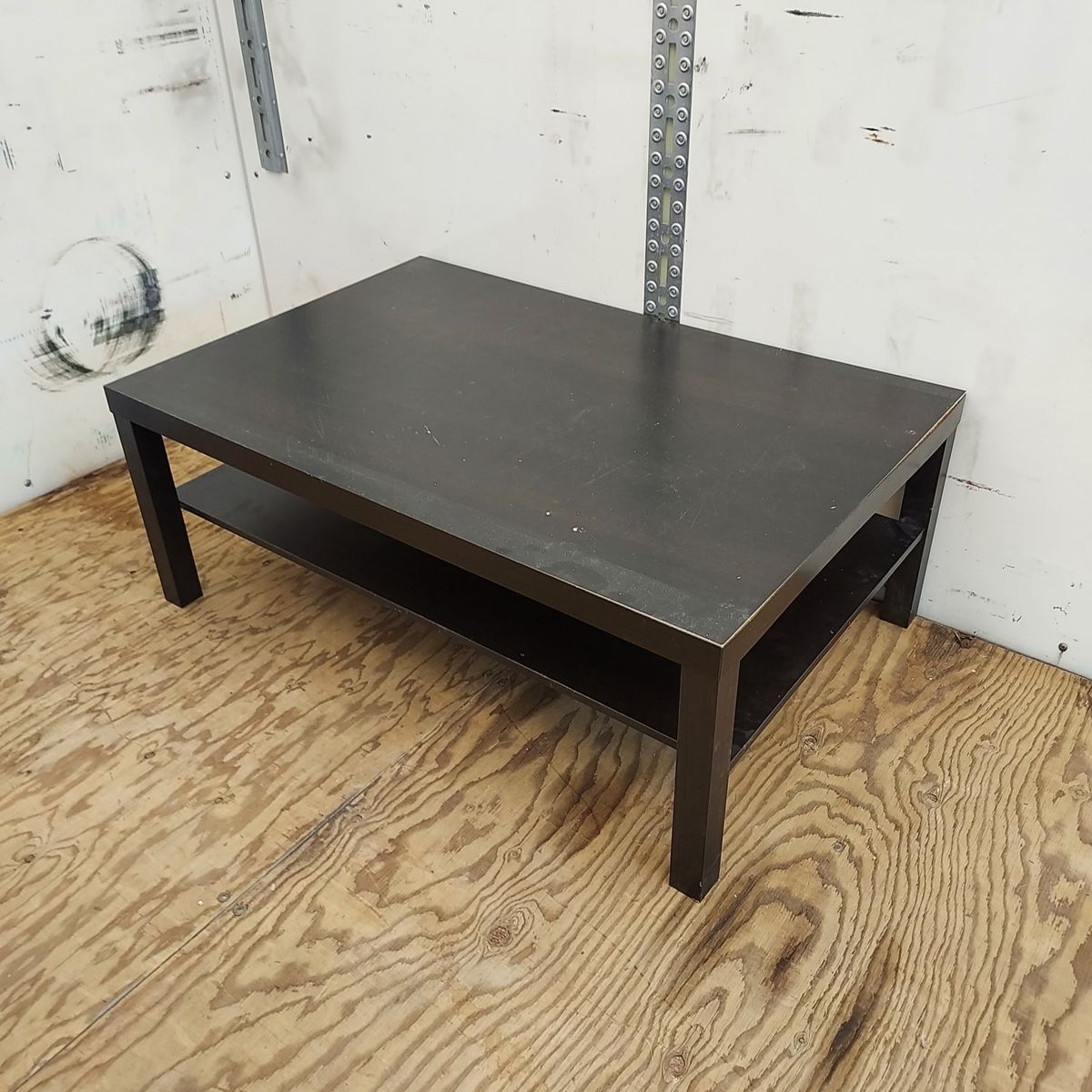 Black Coffee Table with Lower Storage Shelf - 46" x 31" x 18"