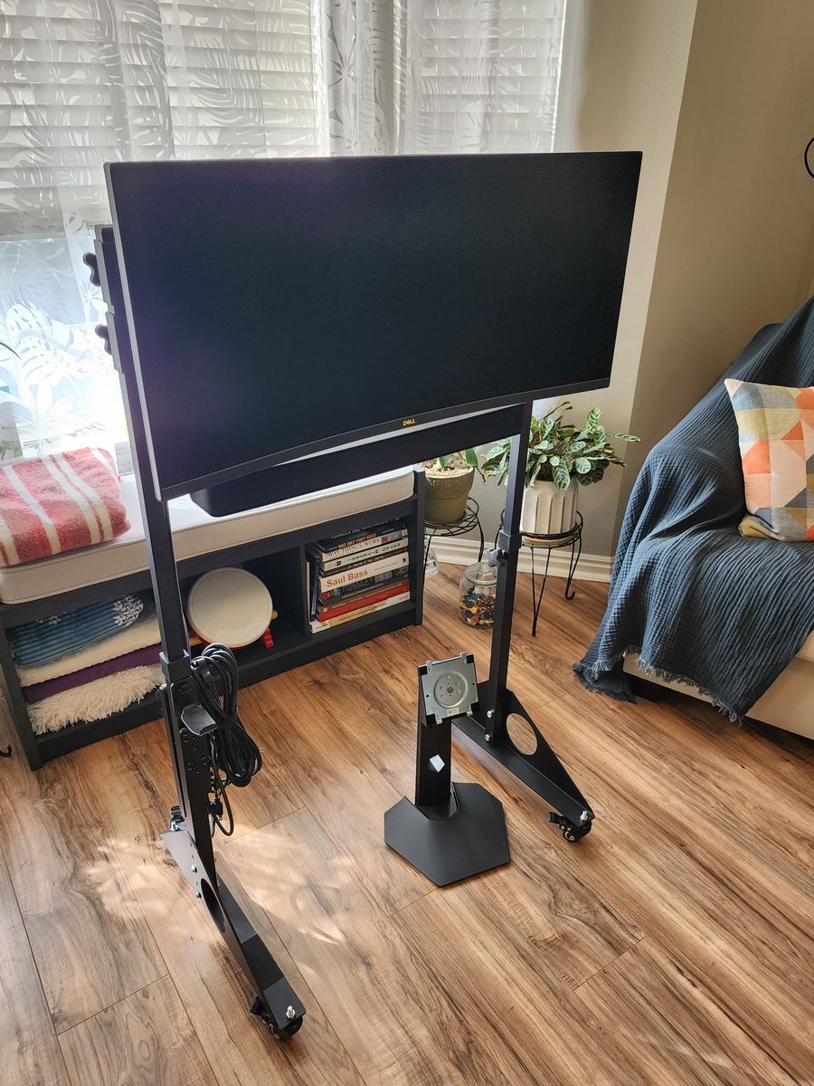 Dell 34" Curved Gaming Monitor and Portable Wheeled Monitor Stand