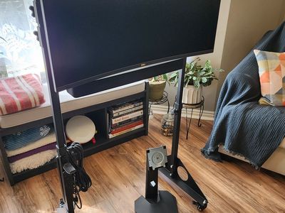 Dell 34" Curved Gaming Monitor and Portable Wheeled Monitor Stand
