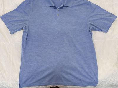 Walter Hagen Blue Heathered Short Sleeve Golf Polo Shirt Men's Large