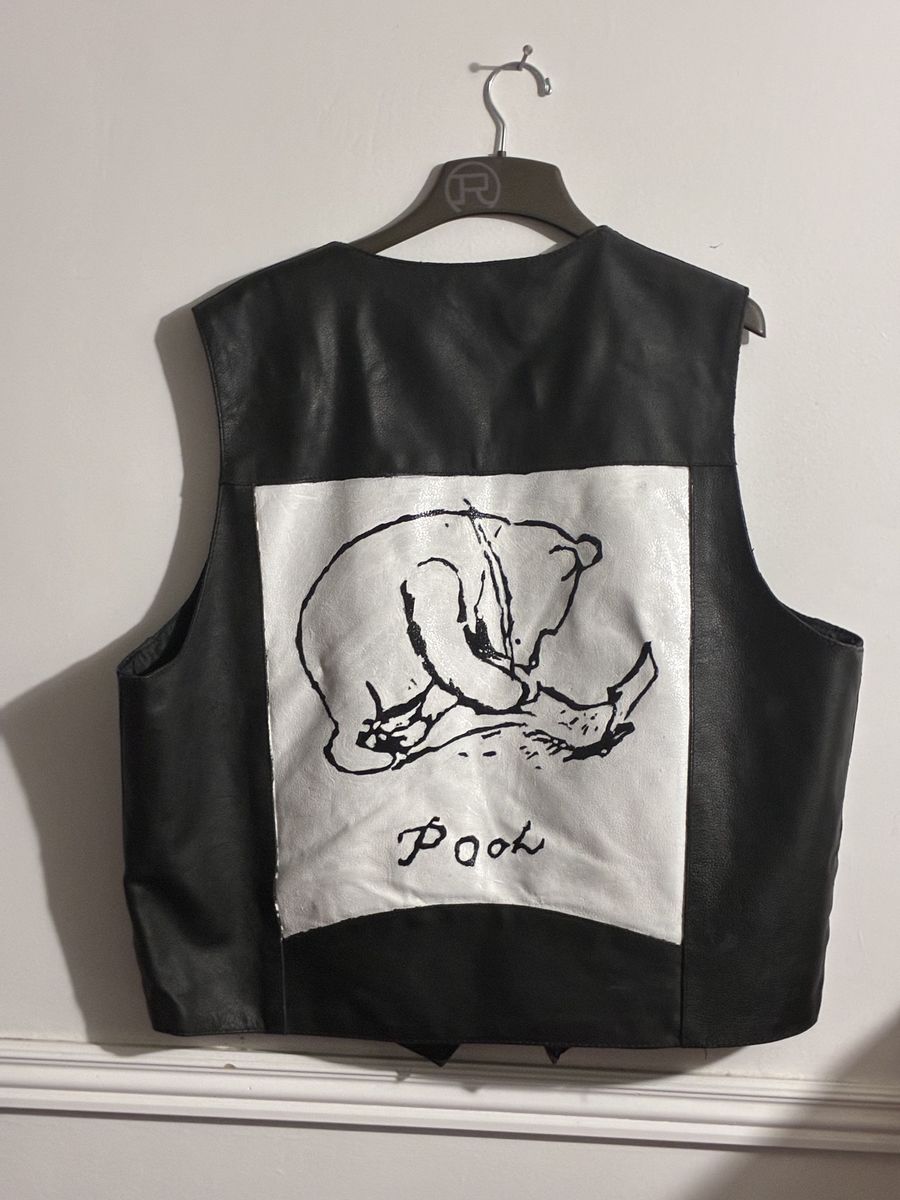 Winnie the Pooh Hand-painted Leather Vest