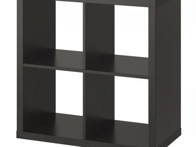 IKEA KALLAX Black-Brown 4-Cube Storage Shelf Unit