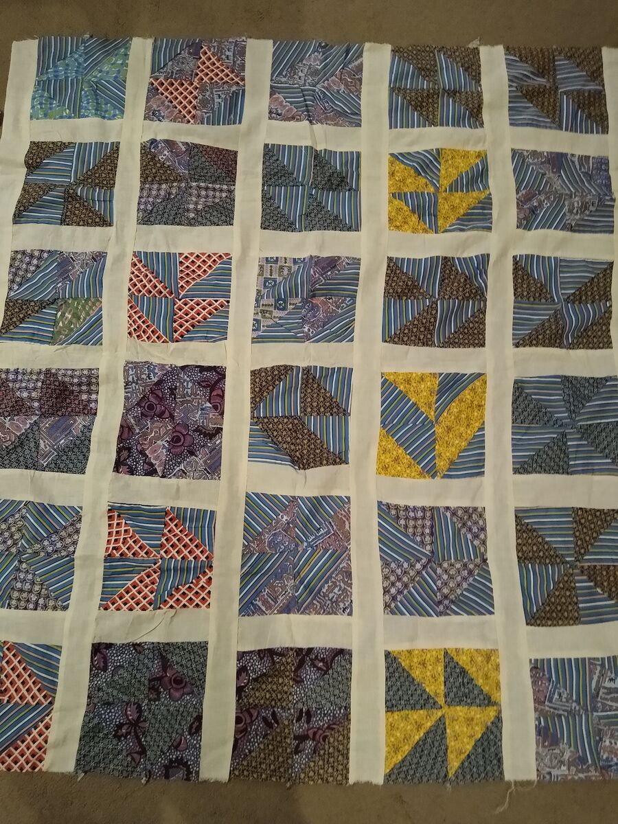 Vintage Hand Pieced Quilt Top