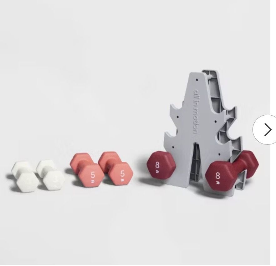 New Iron Dumb Bells Hand Weight Set W/ Rack