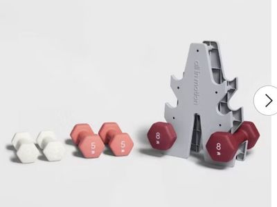 New Iron Dumb Bells Hand Weight Set W/ Rack