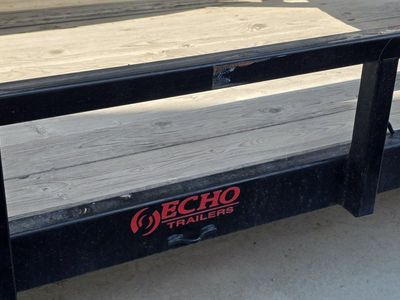 28 ft Echo Trailers Utility Trailer Black Wood Deck with Ramp Gate