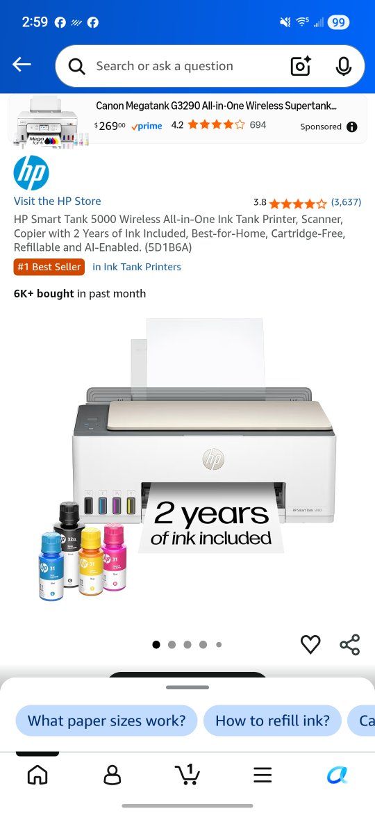 ElaraInk 5-Pack HP 31 32XL High Yield Ink Bottle Set - Black, Cyan, Magenta, Yellow
