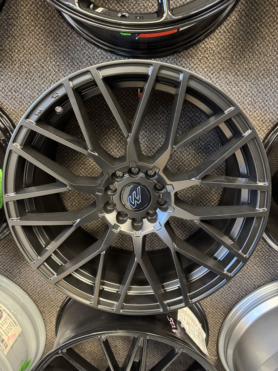 Brand new set of 4 wheels 18x8. Lug pattern 5x114.3mm +35mm  satin black