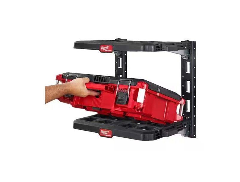 Milwaukee PACKOUT Two Shelf Racking Kit Metal Frame & Integrated Handle E-track 48-22-8480