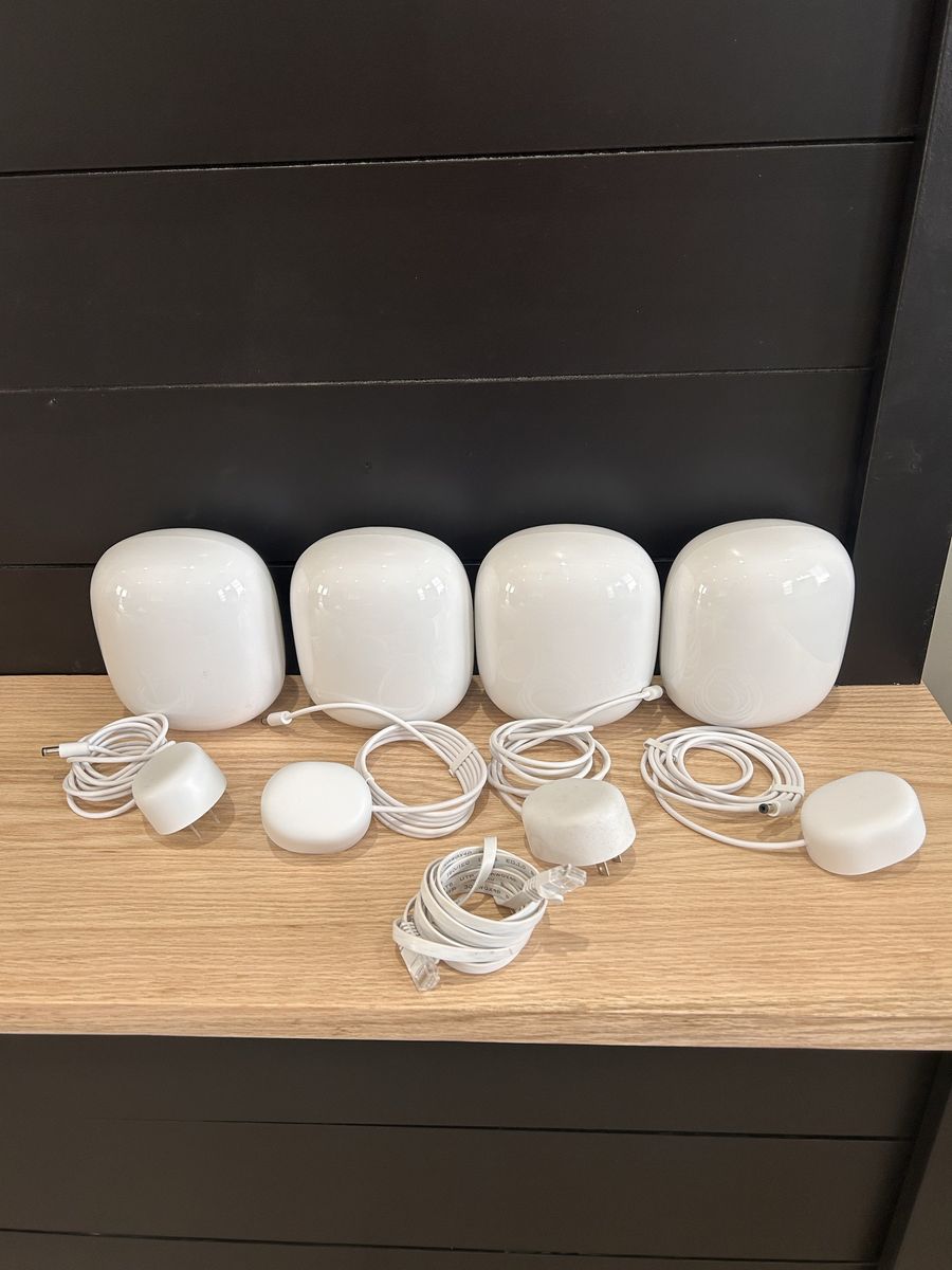 Google Nest WiFi Pro 4-Pack Mesh System - White, 6E Tri-Band AXE5400 Routers