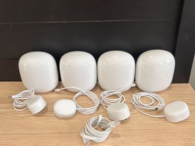 Google Nest WiFi Pro 4-Pack Mesh System - White, 6E Tri-Band AXE5400 Routers