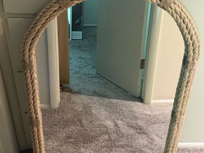 Boho Nautical Rope Framed Arch Mirror - Wall Hanging Decor. Large mirror.