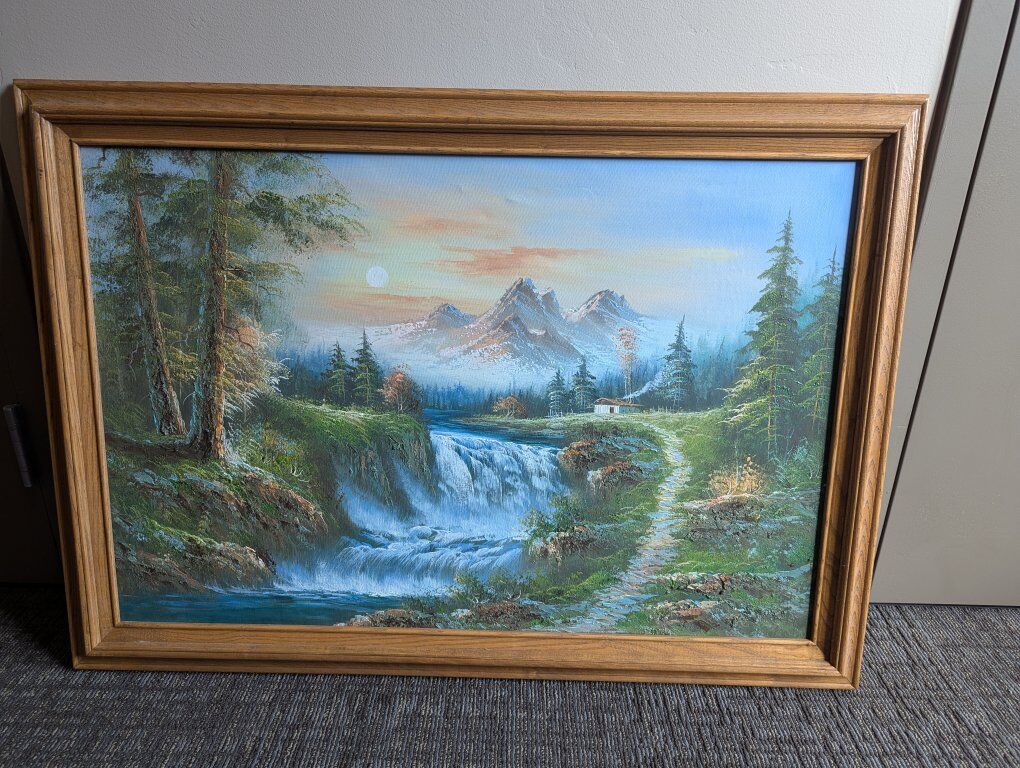 Beautiful Waterfall "Bob Ross-style" Painting