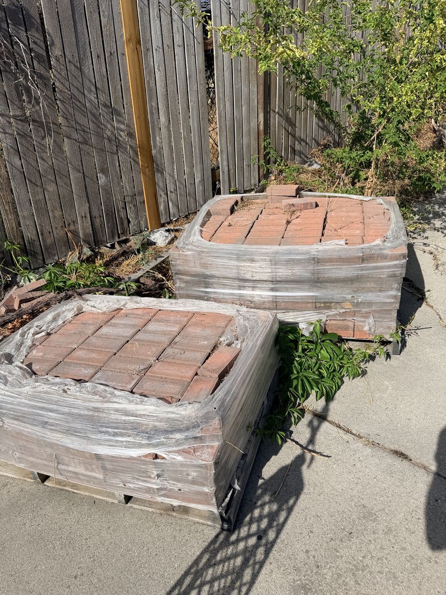 Pallets of Red Paver Bricks - Paver Landscaping