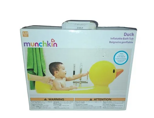 Munchkin Inflatable Duck Safety Baby Bath Tub NEW - Prevents Bath Time Burns