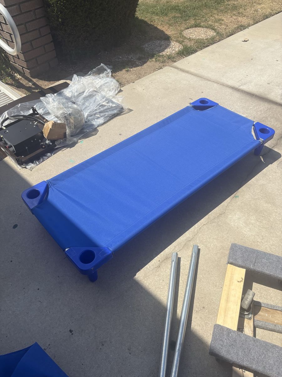 Set of 8 Blue Daycare Cots