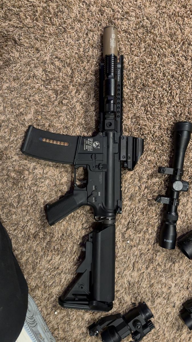 Upgraded Airsoft M4 Rifle Replica with Accessories OPTIC NOT INCLUDED 