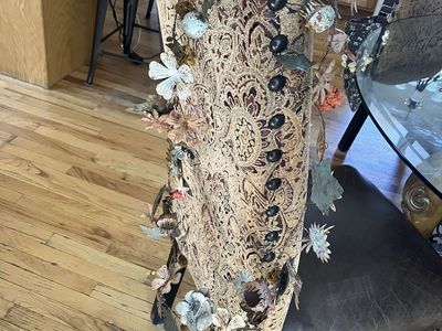 Rustic decorative floral metal garland
