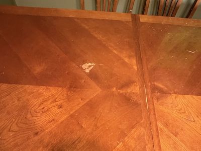 Wooden Dining Table with Leaf and Matching Chairs
