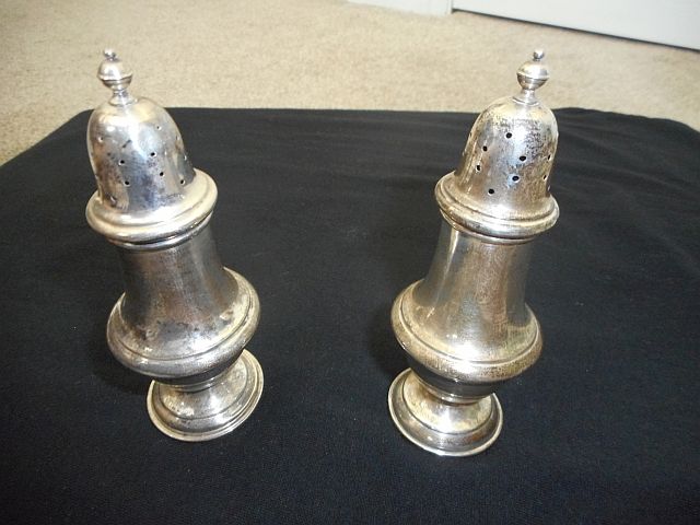 Vintage sterling silver Gorham salt/pepper shakers for sale