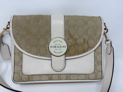 Coach Signature Crossbody Bag Beige Ivory