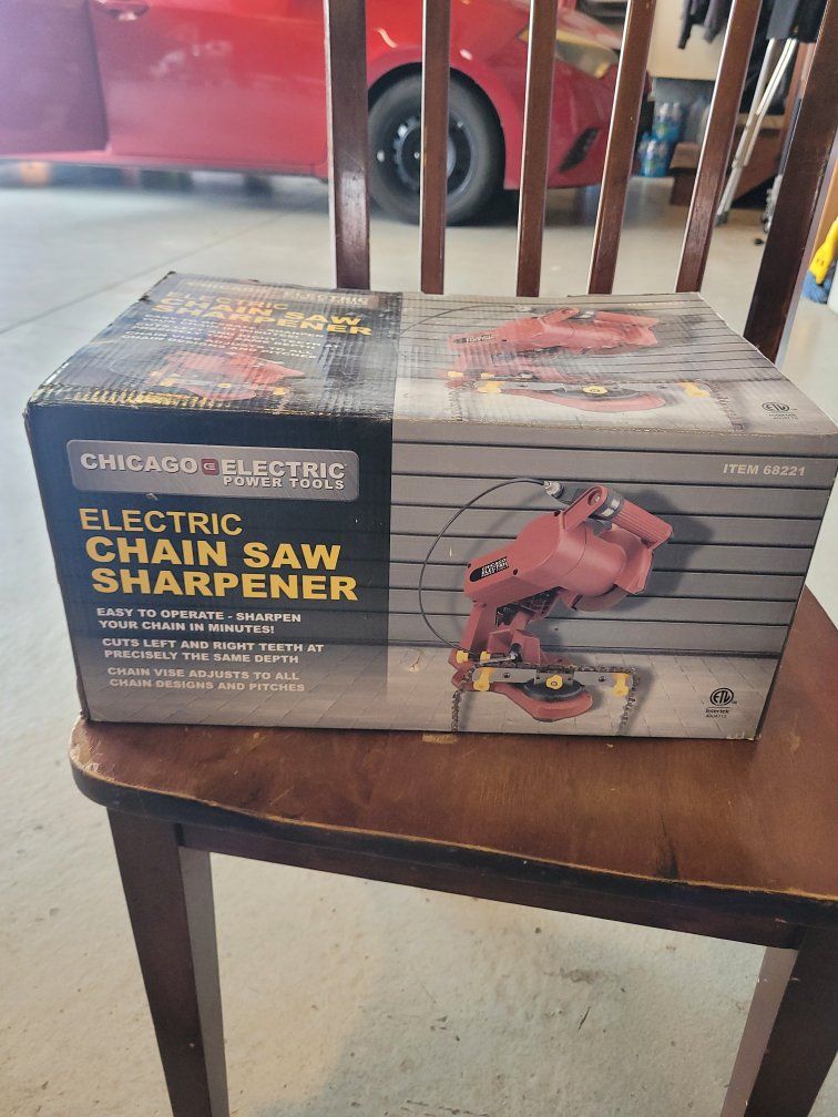 CHICAGO ELECTRIC Chain Saw Sharpener Item 68221 Electric Bench Mount Grinder Tool