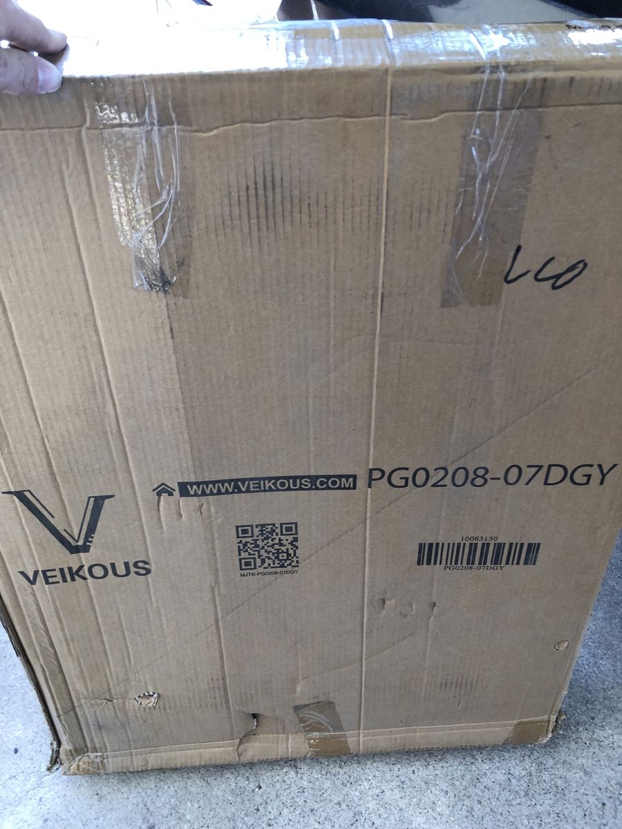 VEIKOUS PG0208-07DGY Gray Portable Folding Beach Chair w/ Backpack Straps & Pillow