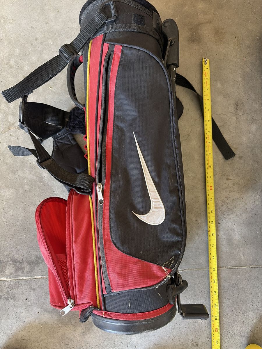 Nike Stand Golf Bag Black and Red with Dual Strap
