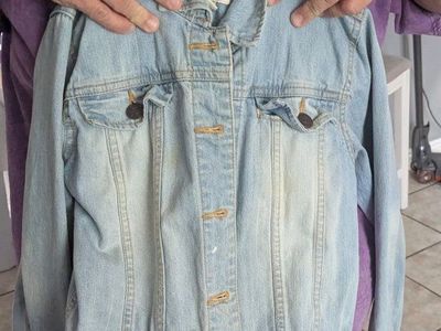 Cherokee Kids Light Wash Denim Jean Jacket Size L/G (10/12) Classic Button Front
