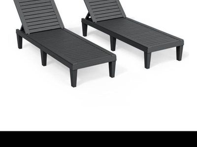 Outdoor Chaise Lounge Chair, Adjustable Back 2 PCS