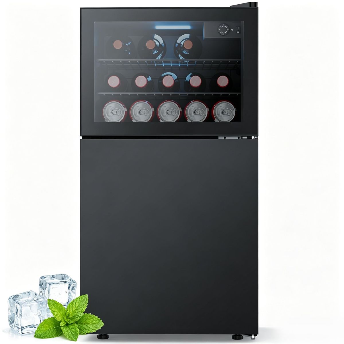 Electactic 2.6 Cu. Ft. Mini Fridge with Freezer - Black Open-Box