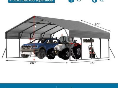 20x20 Heavy-Duty Metal Carport Garage New in Box Firm on Price