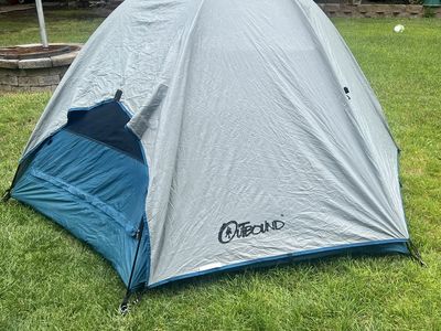 Outbound 2-Person Dome Tent - Gray/Blue for Camping & Backpacking
