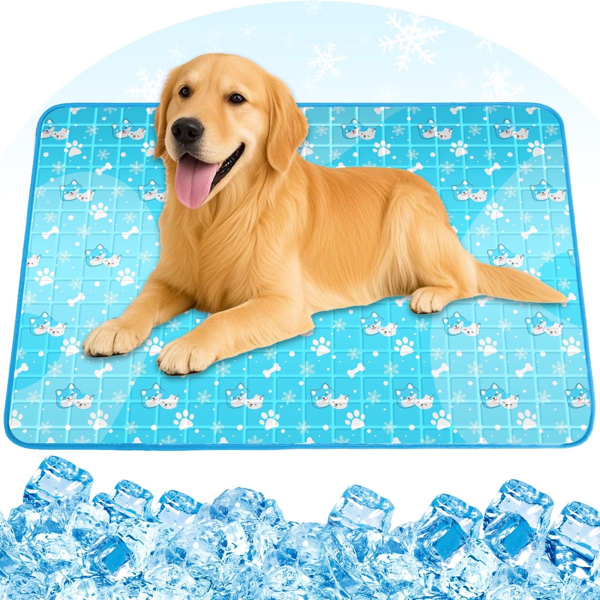 New! Yoheueoa Dog Cooling Mat, Pet Cooling Mat with Non-Toxic Solid Gel, Self-Cooling Pad for Dogs, Waterproof, Durable Cooling 