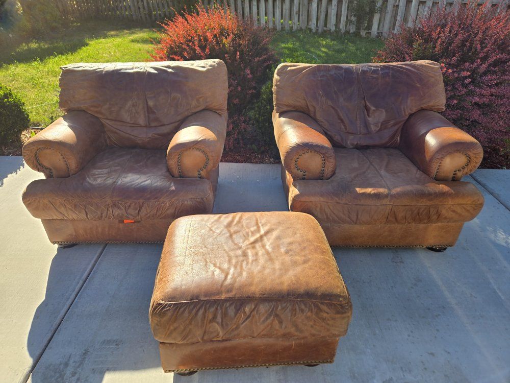 Rustic Distressed Leather Armchair