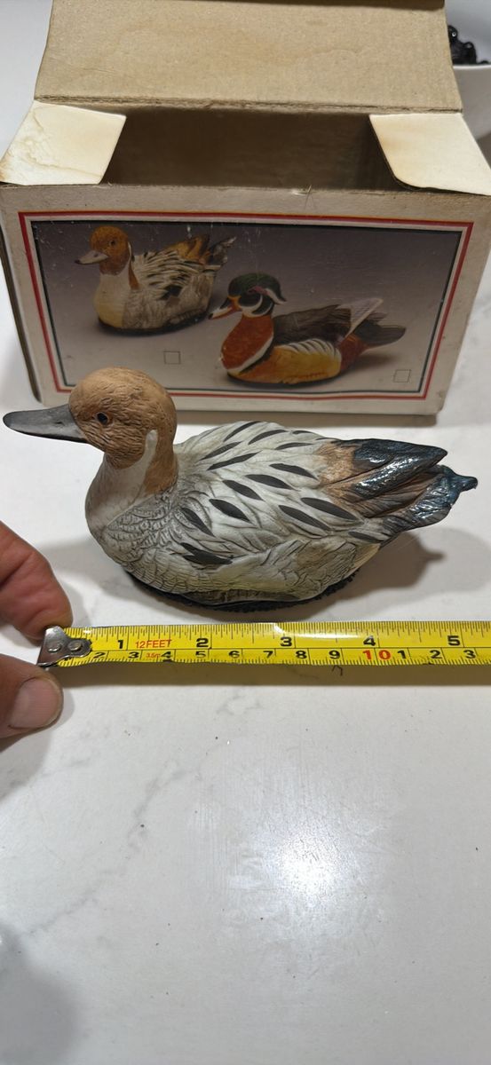 Vintage Hand-Painted Duck Figurine Mallard Duck Decoy Collectible with Original Box